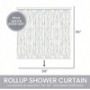 Rollup Shower Curtain Bathroom Waterproof PEVA Heavy Duty Wave 56 inchx95 inch No Rods No Hooks No Rings - 4 of 4