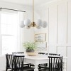 Dewdrop Modern Globe Pendant Light, 6-Light Mid-Century Brass Pendant with Opal Glass Shades for Dining Room - 3 of 4