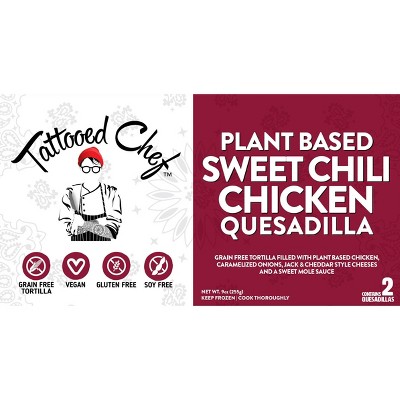 Tattooed Chef Frozen Gluten Free Plant-Based Sweet Chili Chicken Quesadilla - 9oz