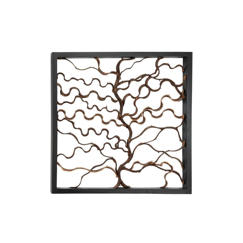 Wood Tree Branch Wall Decor with Black Frame Brown - Olivia & May, 4 of 12