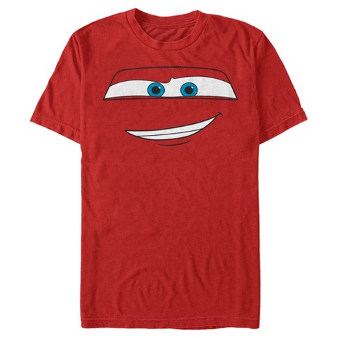 Men s Cars Lightning McQueen Big Face T Shirt Red 2X Large