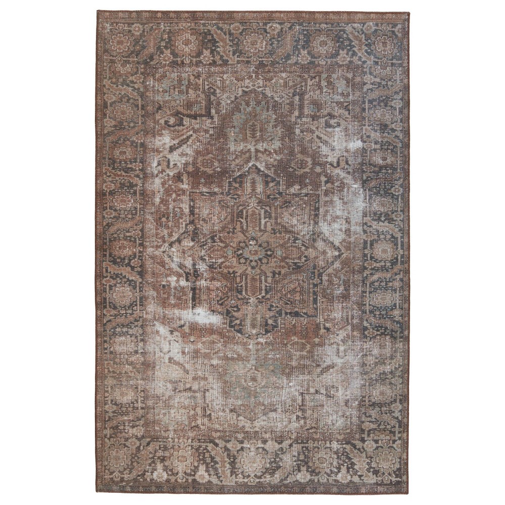 Photos - Doormat 2'6"x10' Kate Lester & Minita Medallion Runner Rug Brown/Tan - Jaipur Livi