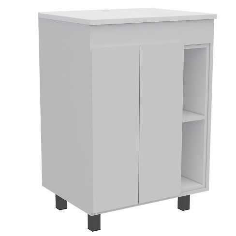 Depot E-Shop Free Standing Vanity, Two Interior Shelves, Two External Shelves, Double Door Cabinet - image 1 of 4