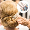 Unique Bargains Women's Fashion Rhinestone Inlaid Flower Hair Side Comb 3.54"x2.76" 2Pcs - 4 of 4
