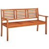 vidaXL 3-Seater Patio Bench with Cushion 59.1" Solid Eucalyptus Wood - 2 of 4