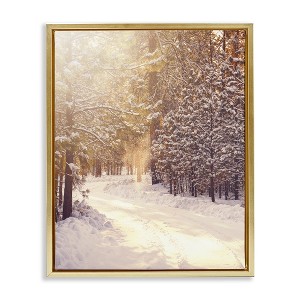 Stupell Industries Snowy Winter Path Floating Frame Canvas Art - 1 of 4