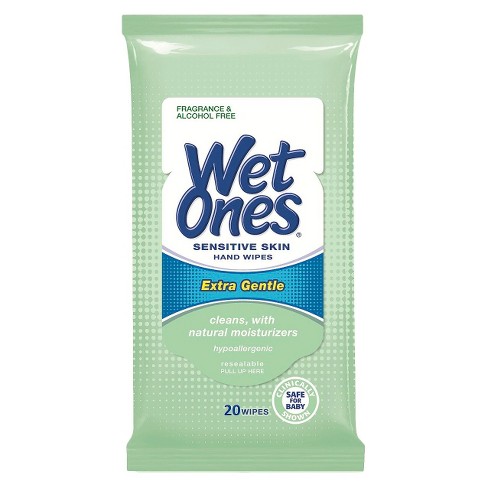 hand ones wet wipes sensitive skin gentle unscented 20ct extra target sanitizers