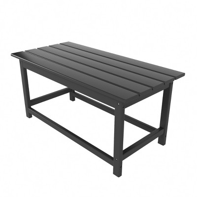 Gray Rectangular HDPE Outdoor Adirondack Coffee Table