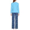 Lands' End Women's Knit Pajama Set Long Sleeve T-Shirt and Pants - 2 of 3