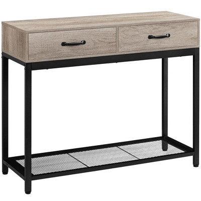 Yaheetech Industrial Minimalist 2-Layer Console Table Entryway Table, Grey