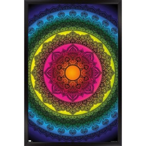 Trends International Delyth Angharad - Rainbow Mandalas Framed Wall Poster Prints - 1 of 4