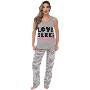 Just Love Womens Tank & Pant Cute Pajama Set - Ribbed PJ Sets Sleepwear Loungewear - 1 of 3