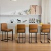 Bar Stools - Counter Height Bar Stool Leather Kitchen Counter Barstools, Modern PU Leather Bar Stools - 4 of 4