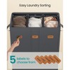 3-Compartment Laundry Hamper with Removable Liners, 42.2 Gallon Sorting Basket with Lid and Labels, Dark Gray - 4 of 4