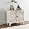 33.6" Retro Wooden Sideboard Buffet Cabinet with Geometric Accent, Small Storage Credenza Console for Living Room, Entryway, Dining Room, Kitchen - 2 of 4