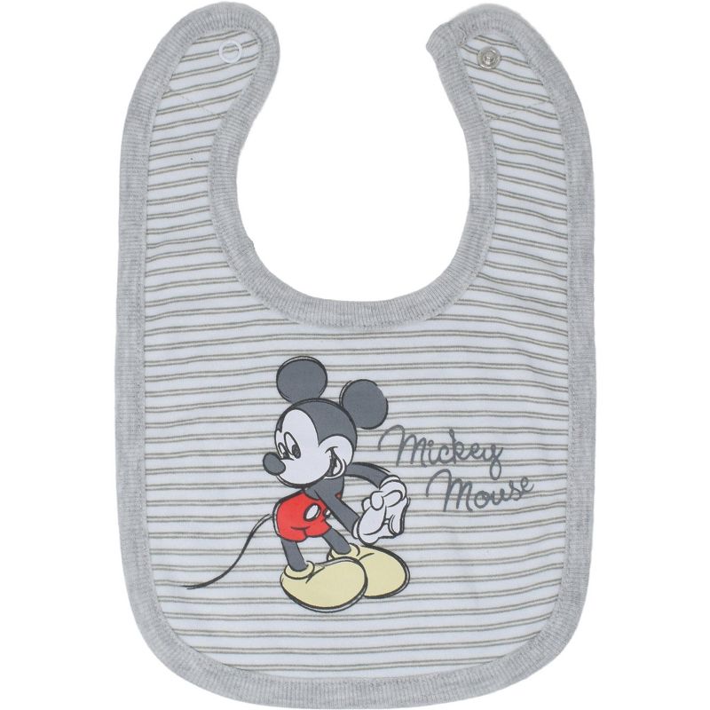 Disney Mickey Mouse Baby Bodysuit Pants Bib and Hat 4 Piece Outfit Set Newborn to Infant, 5 of 9