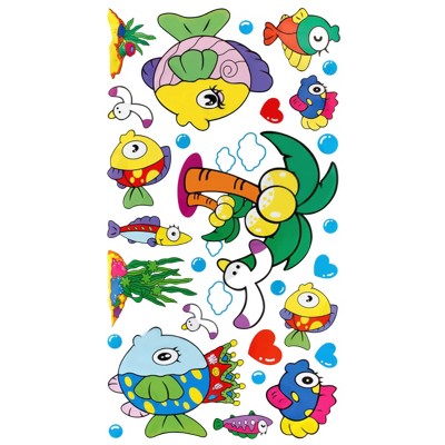 Slickblue Fun Cartoon Fish Wall Decals 13"x23.5", Waterproof Vinyl Stickers for Kids Rooms & Home Décor, Design 1 & 2