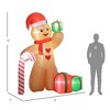 Aghana Digitals 8FT LED Lighted Inflatable Gingerbread Man with Candy Cane & Gifts, Indoor/Outdoor - 3 of 4