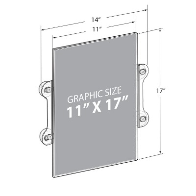Clear Acrylic Double-Sided Sign Holder with Suction Cups, 2-Pack