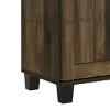 GlasFlength Utility Storage Cabinets Three Door Shoe Storage Cabinet Simple Elegant Design for Entryway Closet, Brown, 12.5"*45"*25" - 3 of 4