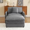Modern L-Shaped Sectional Sofa, Comfy Corduroy Upholstered Modular Couch with Side Storage Pockets and Pillows for Living Room - ModernLuxe - 3 of 4