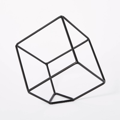 10.6" x 11.5" Decorative Metal Cube Black - Threshold™ designed with Studio McGee