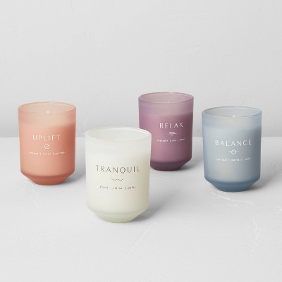 4pk 4oz Beveled Glass Candle with Hard Box - Casaluna™