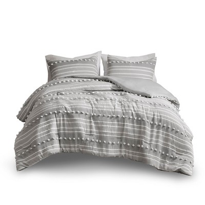 Gracie Mills Dorian Contemporary Striped Clipped Jacquard Comforter Set