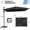 Crestlive Products 9x11FT Cantilever Umbrella Outdoor UV30+ 360 Degree Rotation Offset Umbrella 6 Heights Adjustable Cantilever Patio Umbrella - 2 of 4