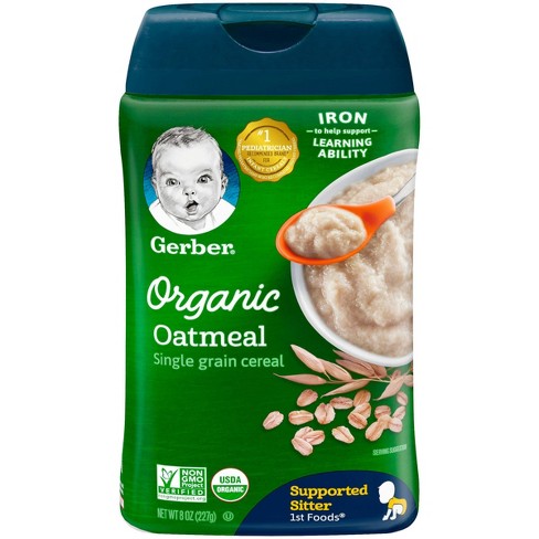 Gerber Organic Single Grain Oatmeal Baby Cereal - 8oz : Target