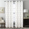 RT Designers Collection Crown Grommet Sheer Metallic Printed Doily Curtain Panel Taupe - 2 of 4
