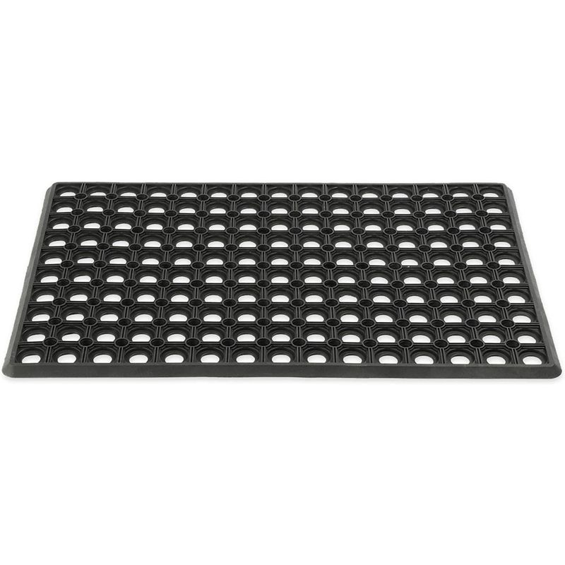 Juvale Black Rubber Welcome Door Mat Nonslip Indoor Outdoor Doormat (23.5 x 15.75 Inches), 1 of 7