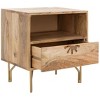 Lily 1 Shelf 1 Drawer Nightstand - NST9006 - Natural/Brass - Safavieh - 3 of 4