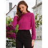 INSPIRE CHIC Women's Chiffon Semi Sheer Keyhole Neck Elegant Work Blouse - 2 of 4