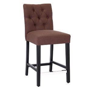 WestinTrends 24" Linen Fabric Tufted Counter Stool - 1 of 4