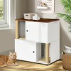 BENCMATE Pet Scratcher Double Cat Litter Box Enclosure for 2 Cats, Space-Saving Cabinet with Scratching Posts and Shelf, White, 37"*24"*7.28" - 4 of 4