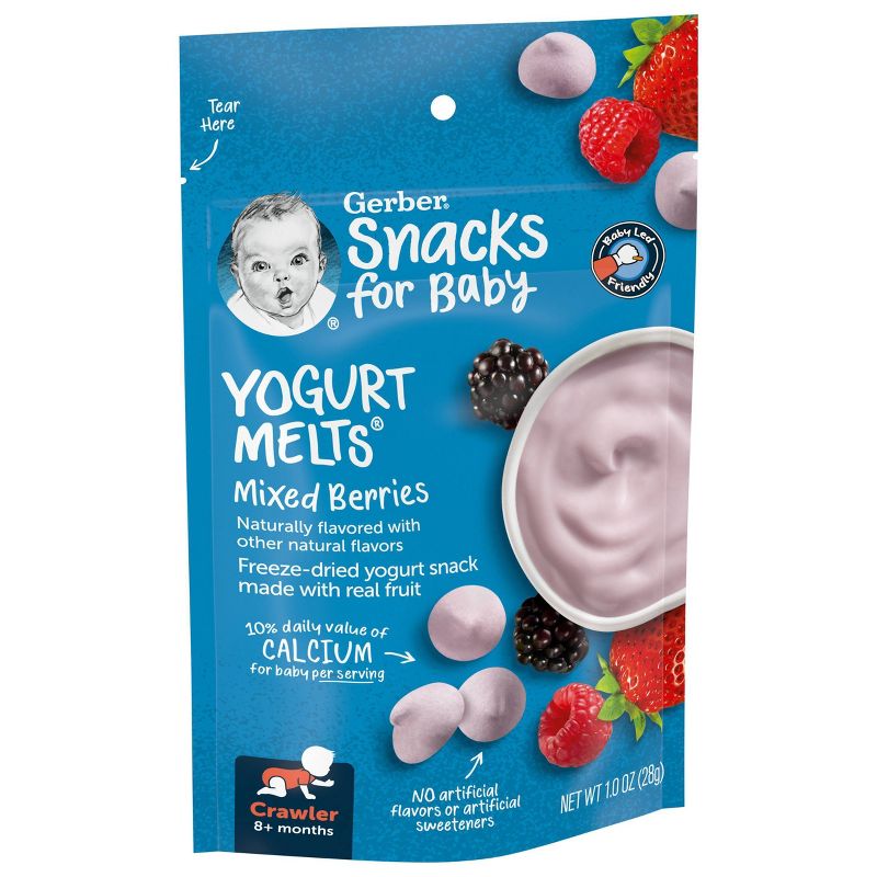 Gerber Yogurt Melts Mixed Berries Freeze-Dried Yogurt &#38; Fruit Snacks - 1oz, 3 of 9
