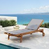 Christopher Knight Home Coloma Outdoor Mesh and Acacia Wood Armless Adjustable Chaise Lounge with Wheels - 2 of 4