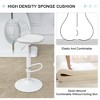 LOVMOR 15" Modern minimalist bar chairs and bar stools,Set of 2,White - 4 of 4