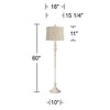 360 Lighting Colonnade Traditional Country 60" Tall Standing Floor Lamp Metal Antique White Finish Living Room Bedroom House Drum Kinmen Cream Shade - 4 of 4