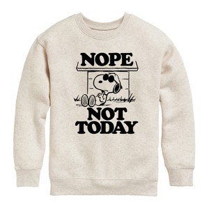 Boys' - Peanuts - Joe Cool Nope Not Today Graphic Long Sleeve Fleece Sweatshirt - 1 of 4