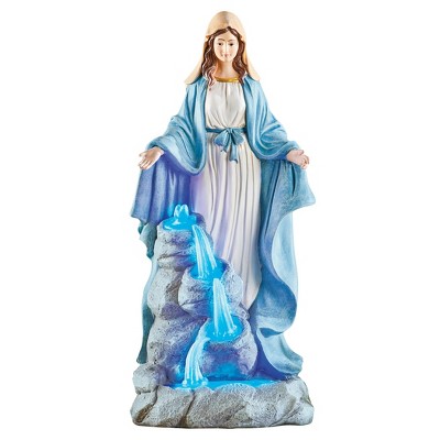 Collections Etc Virgin Mary with Solar Powered Waterfall Garden Statue NO SIZE