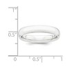 Black Bow Jewelry 3mm to 8mm Platinum Light Weight Polished Domed Comfort Fit Band - 4 of 4