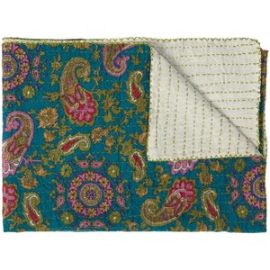 Taj Hotel Kantha Cotton Throw | 50"x70" | D - 1 of 4