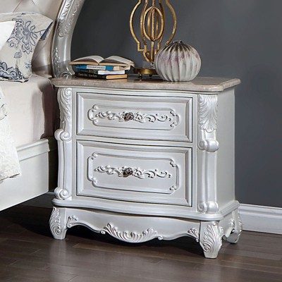 NicBex Nightstand with Drawers, Side Table with Hanging Pulls and Finish Top,Classic Bedside Table for Bedroom,Living Room