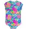 RuffleButts Girls Short Sleeve UPF50+ One Piece Rash Guard - 2 of 2