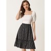INSPIRE CHIC Women's Ruffle Hem Elastic Waist Flowy A-Line Swing Floral Midi Skirt - 2 of 4