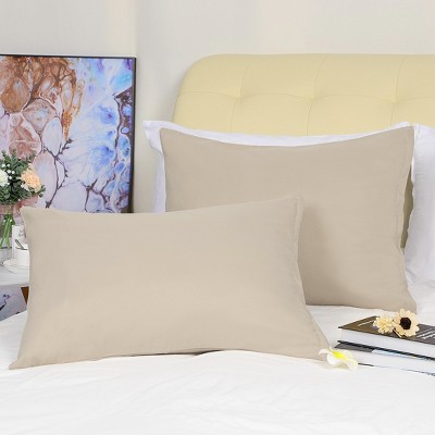 2 Pcs Queen 20"x30" 1800 Series Soft Brushed Microfiber Soft Pillowcase Khaki - PiccoCasa