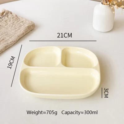 AOSTIRMOTOR Light Yellow Fruit Plate With Dividers
