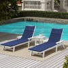 PAGED 2-Piece Polyester Patio Chaise Lounge Cushion Replacement,Patio Cushion with High Resilience Sponge for Poolside,Backyard - 2 of 4